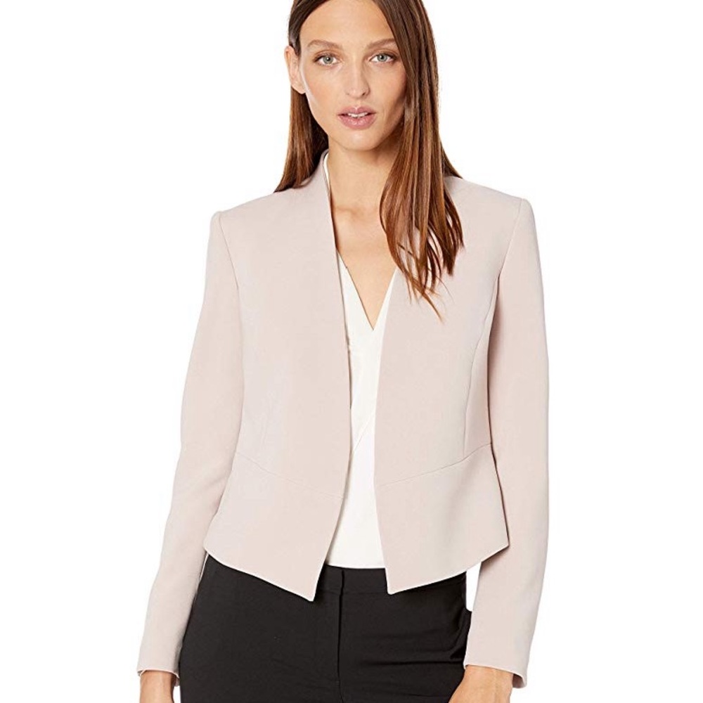 Nine West Plus Open Front Crepe Jacket